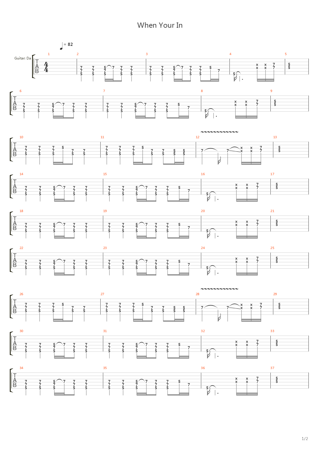 When Your In吉他谱