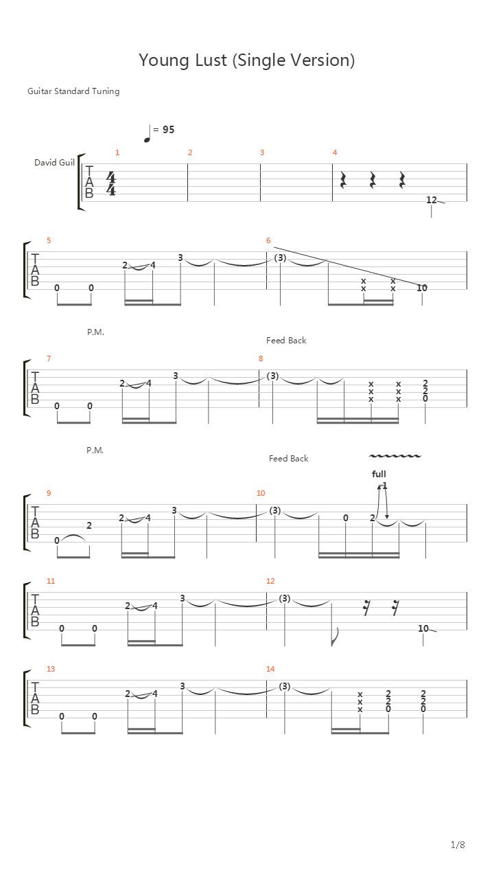 Young Lust吉他谱
