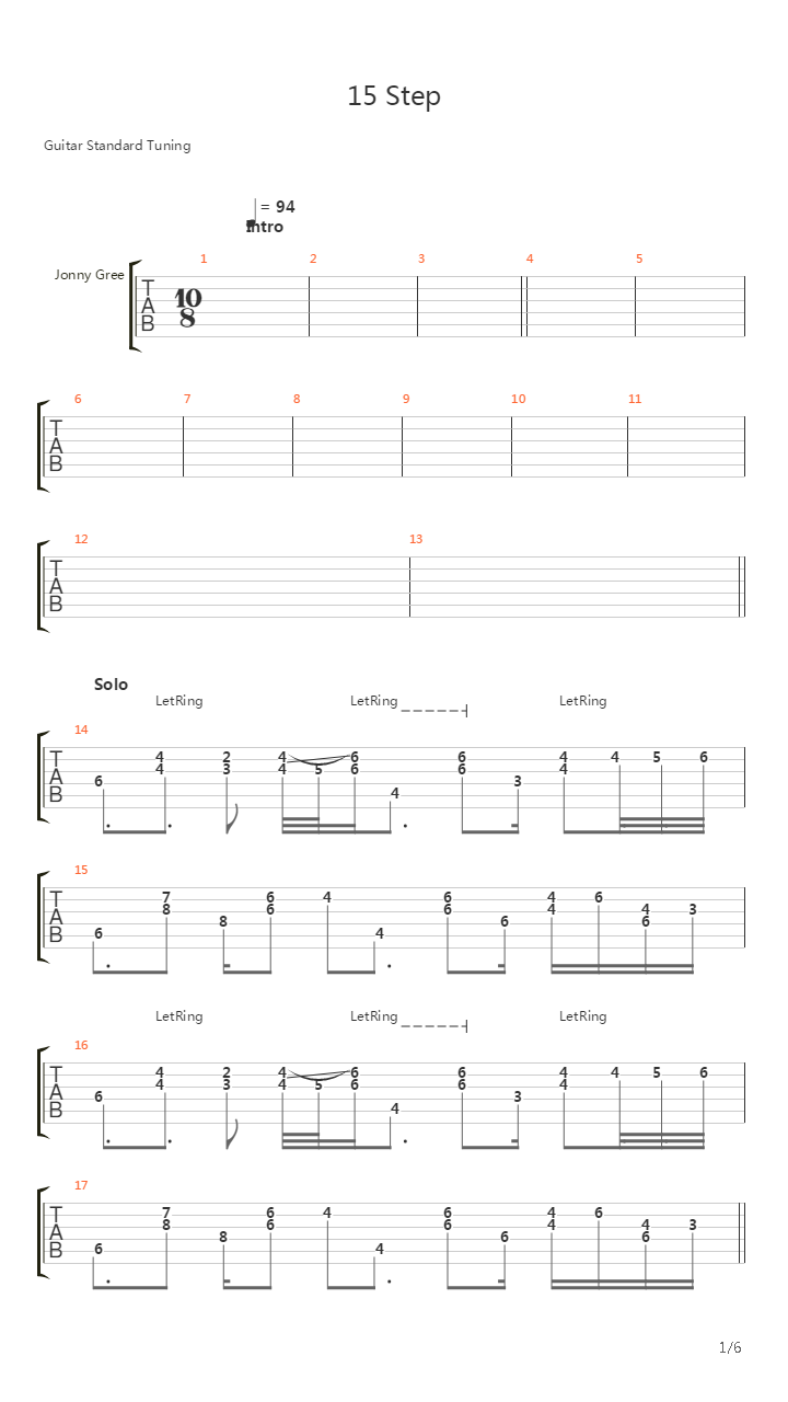 15 Step吉他谱