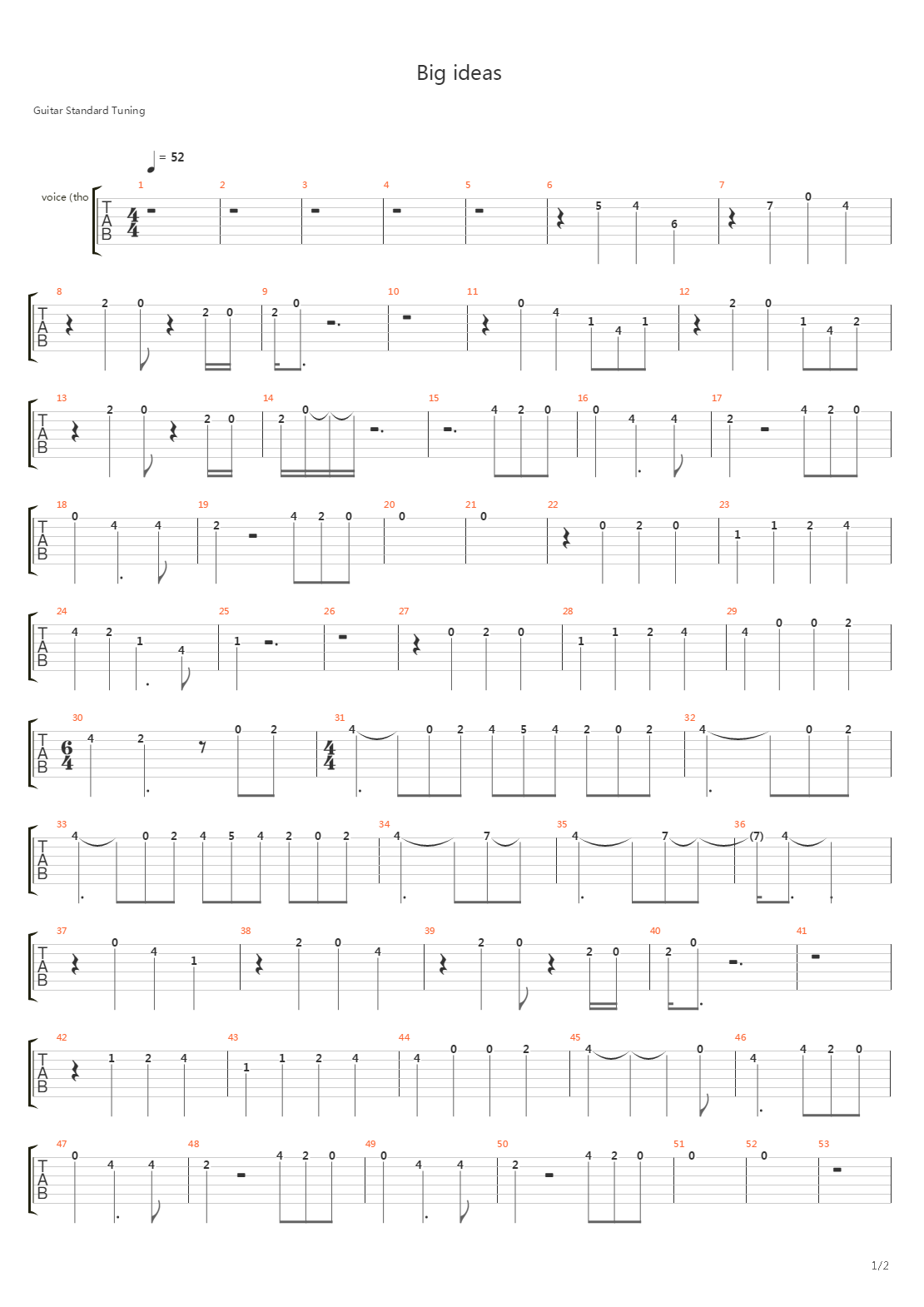 Big Ideas吉他谱