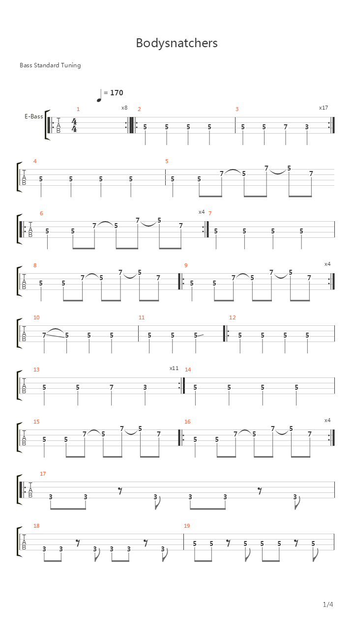 Bodysnatchers吉他谱