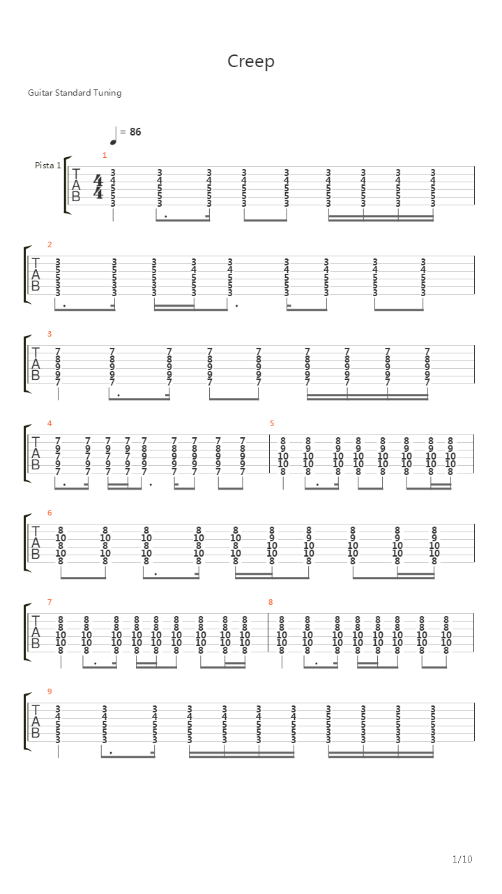 Creep吉他谱