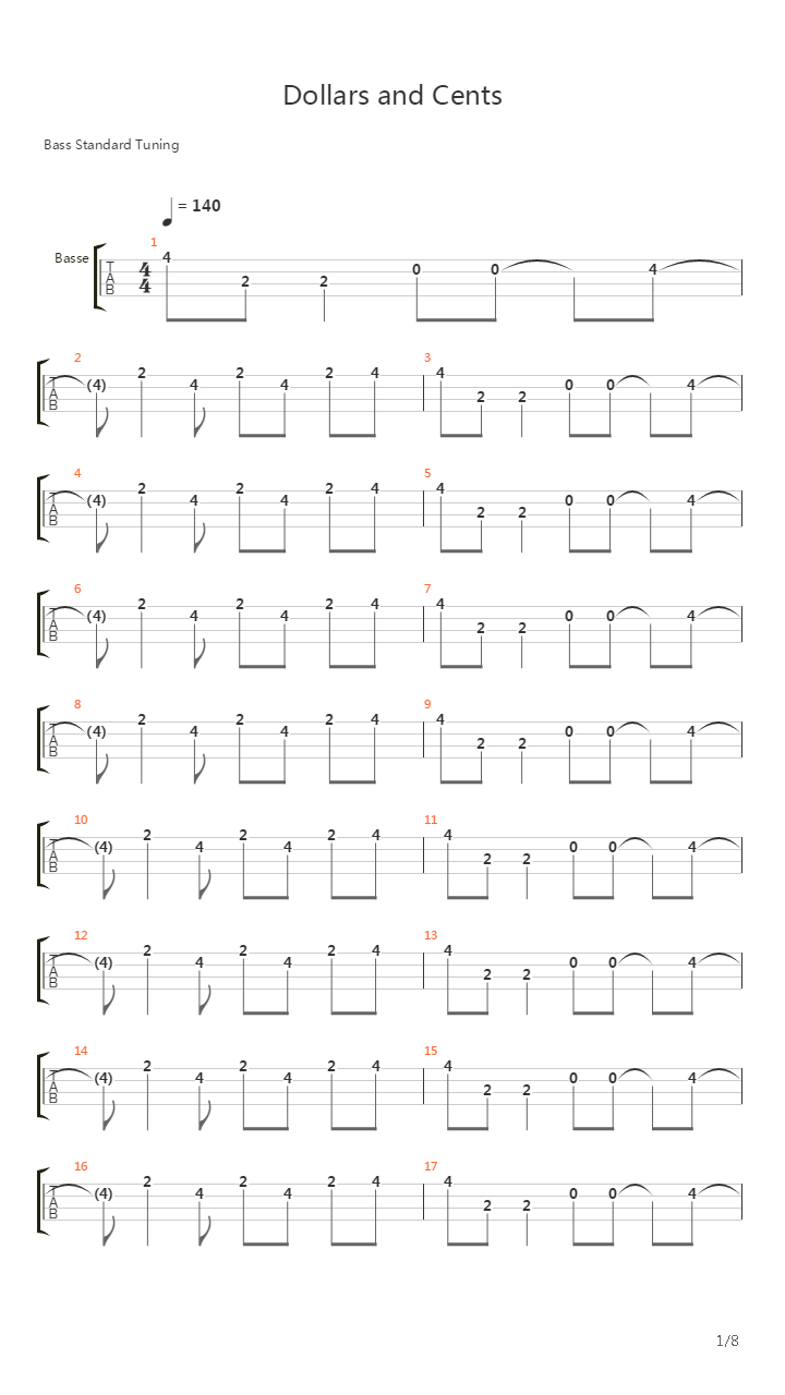 Dollars And Cents吉他谱