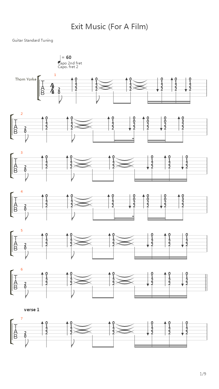 Exit Music For A Film吉他谱