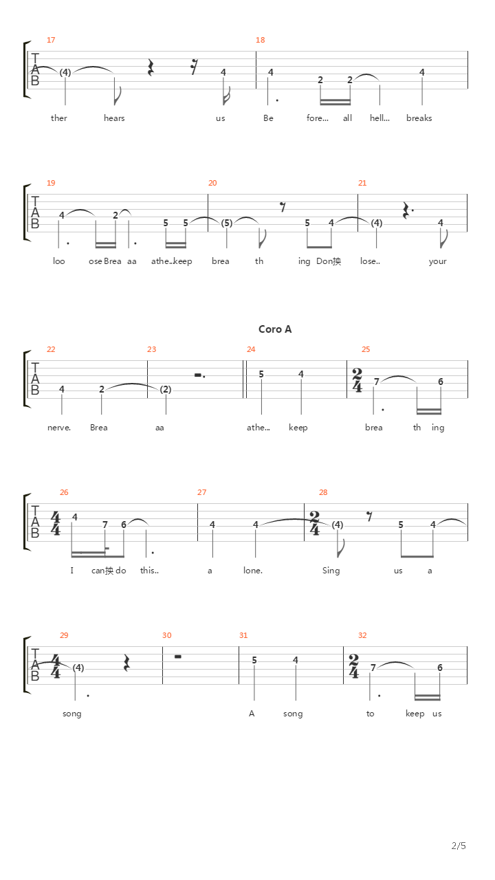 Exit Music For A Film吉他谱