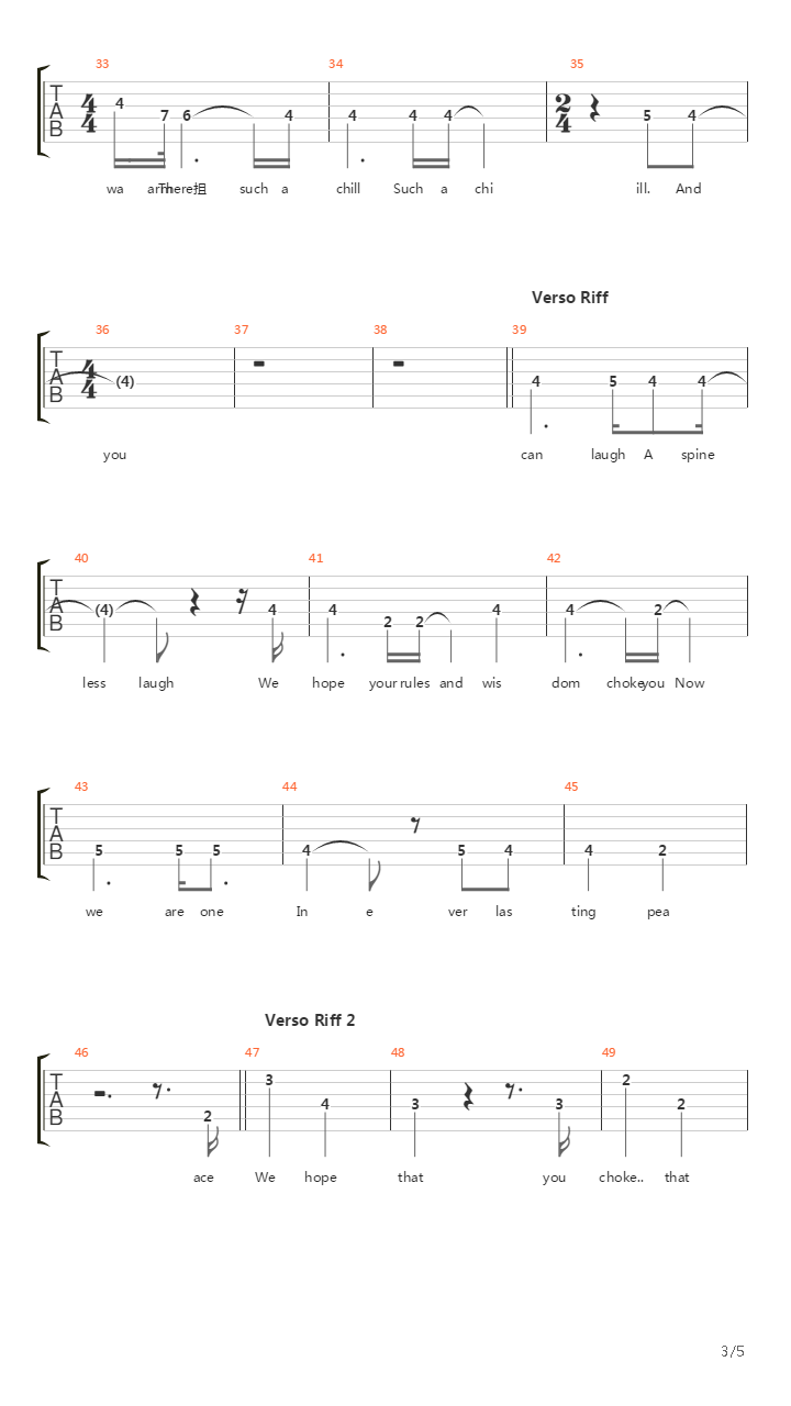 Exit Music For A Film吉他谱