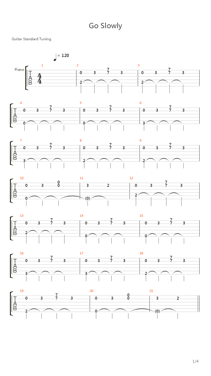 Go Slowly吉他谱