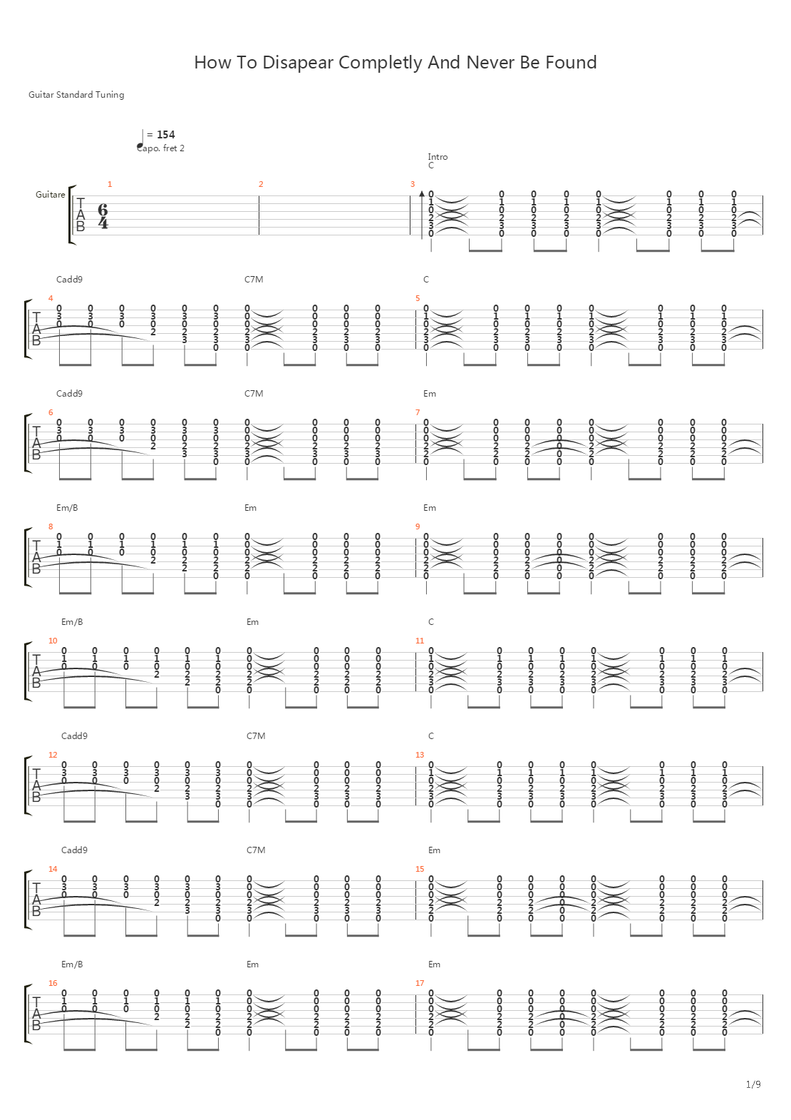 How To Disapear Completly And Never Be Found吉他谱