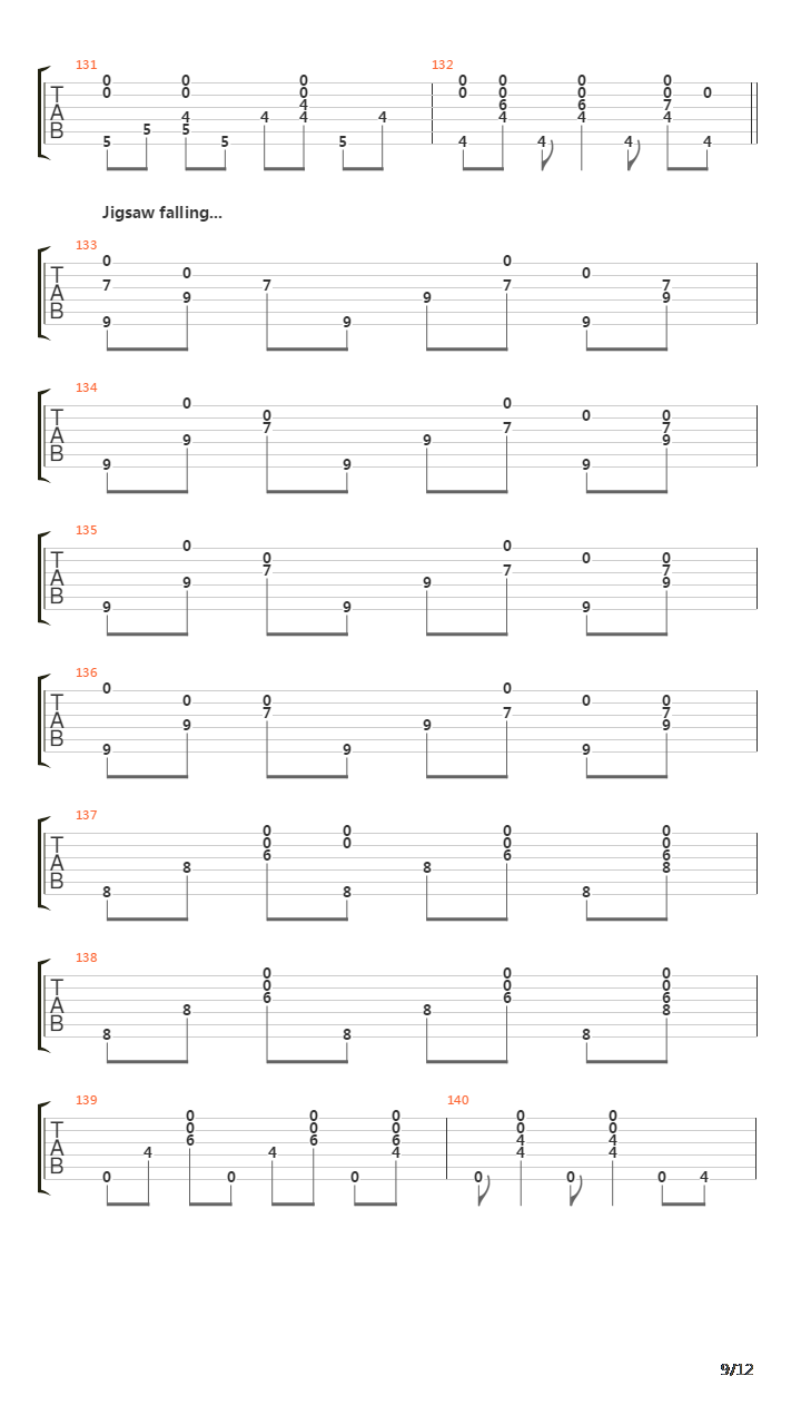 Jigsaw Falling Into Place吉他谱