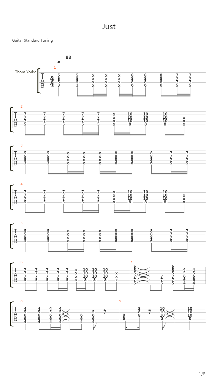 Just吉他谱