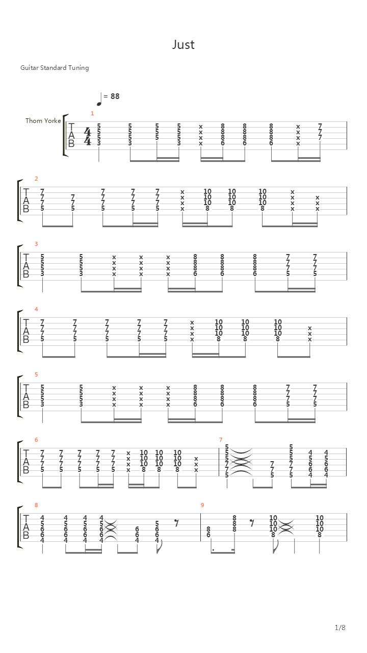 Just吉他谱