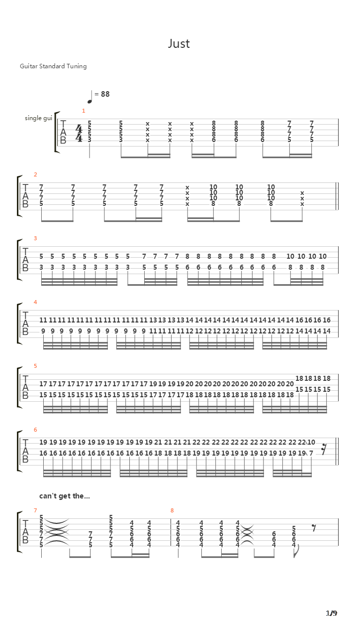 Just吉他谱