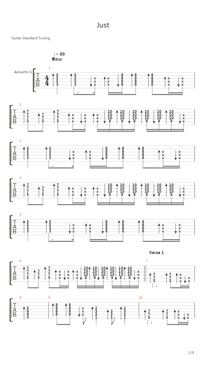 Just吉他谱