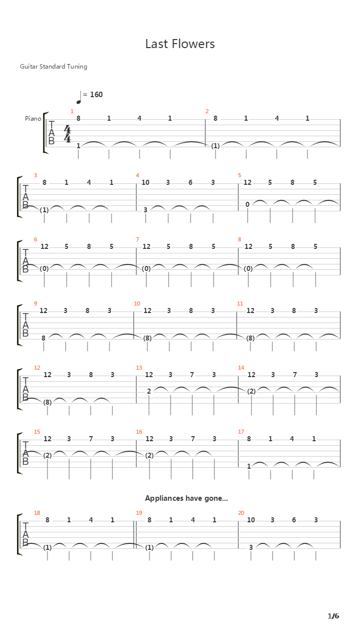 Last Flowers吉他谱