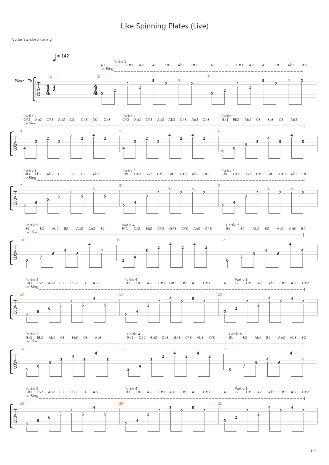 Like Spinning Plates吉他谱