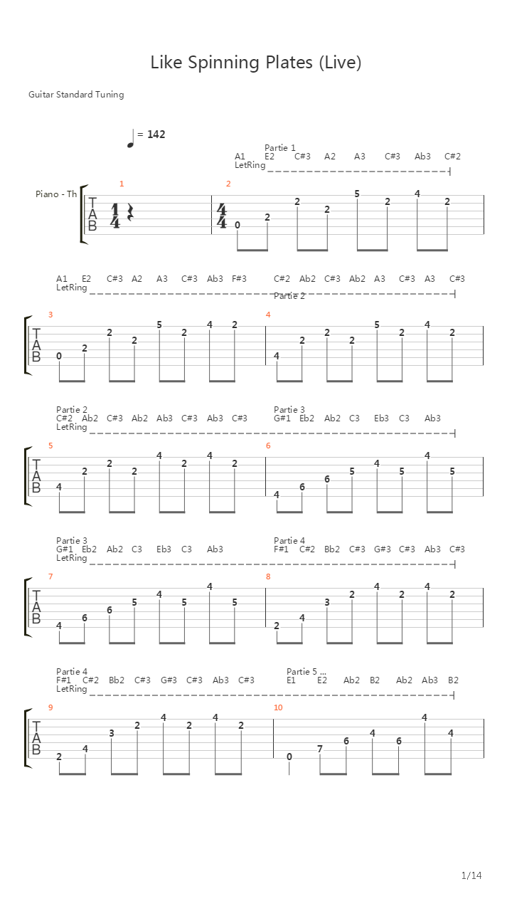 Like Spinning Plates吉他谱