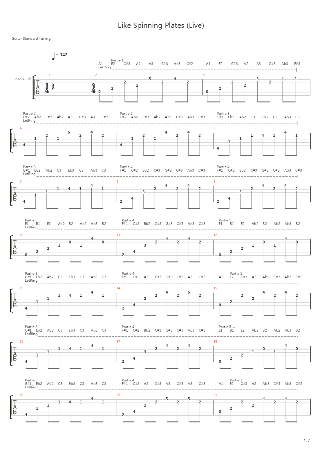 Like Spinning Plates吉他谱