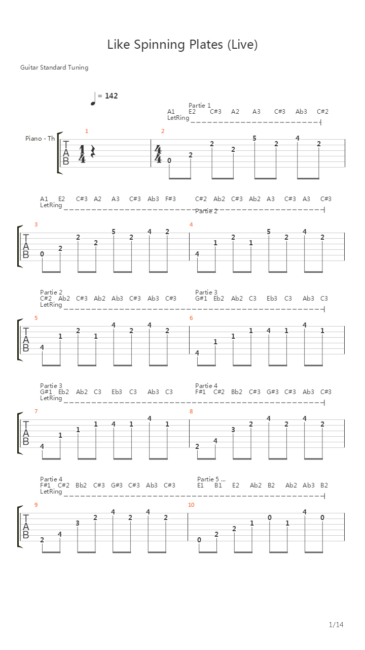 Like Spinning Plates吉他谱