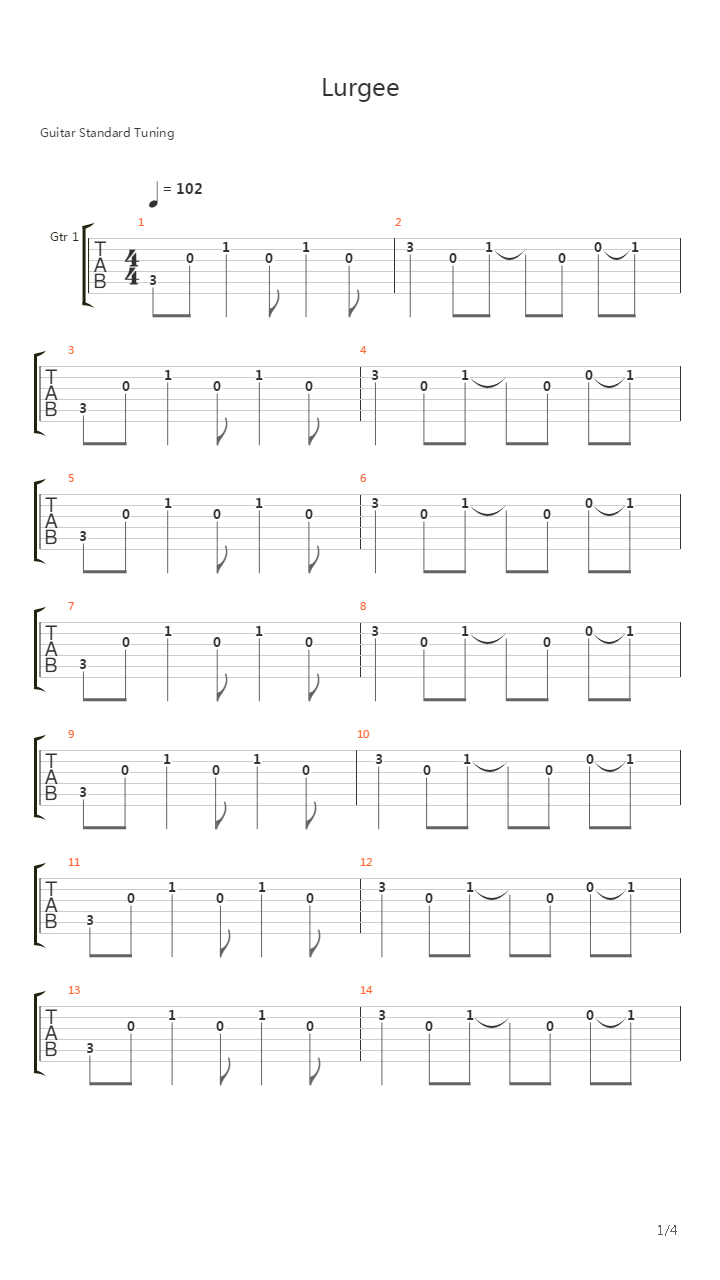 Lurgee吉他谱