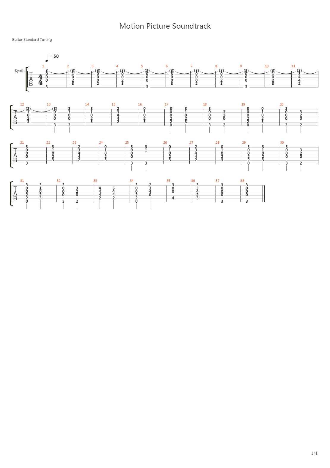 Motion Picture吉他谱