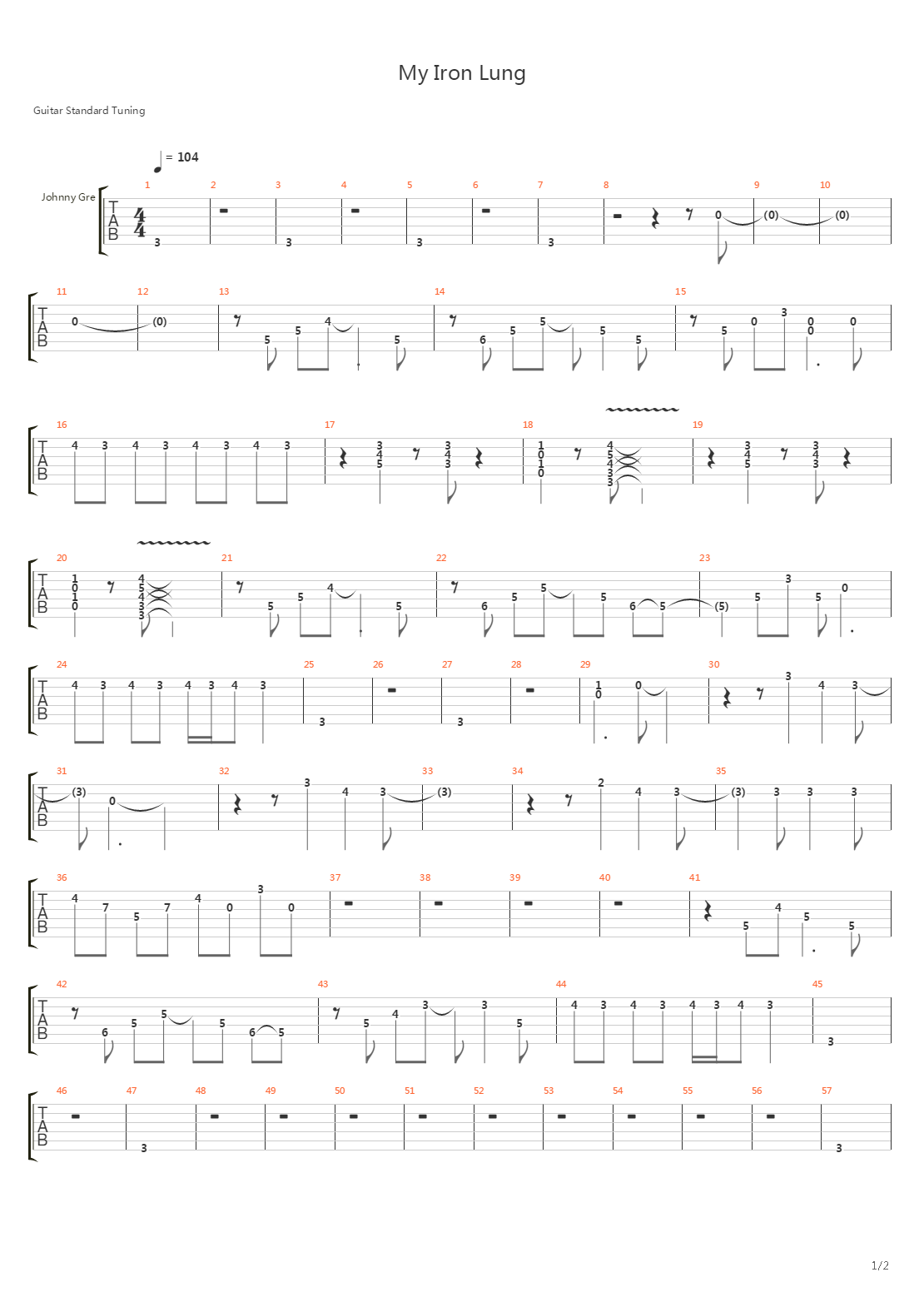My Iron Lung吉他谱