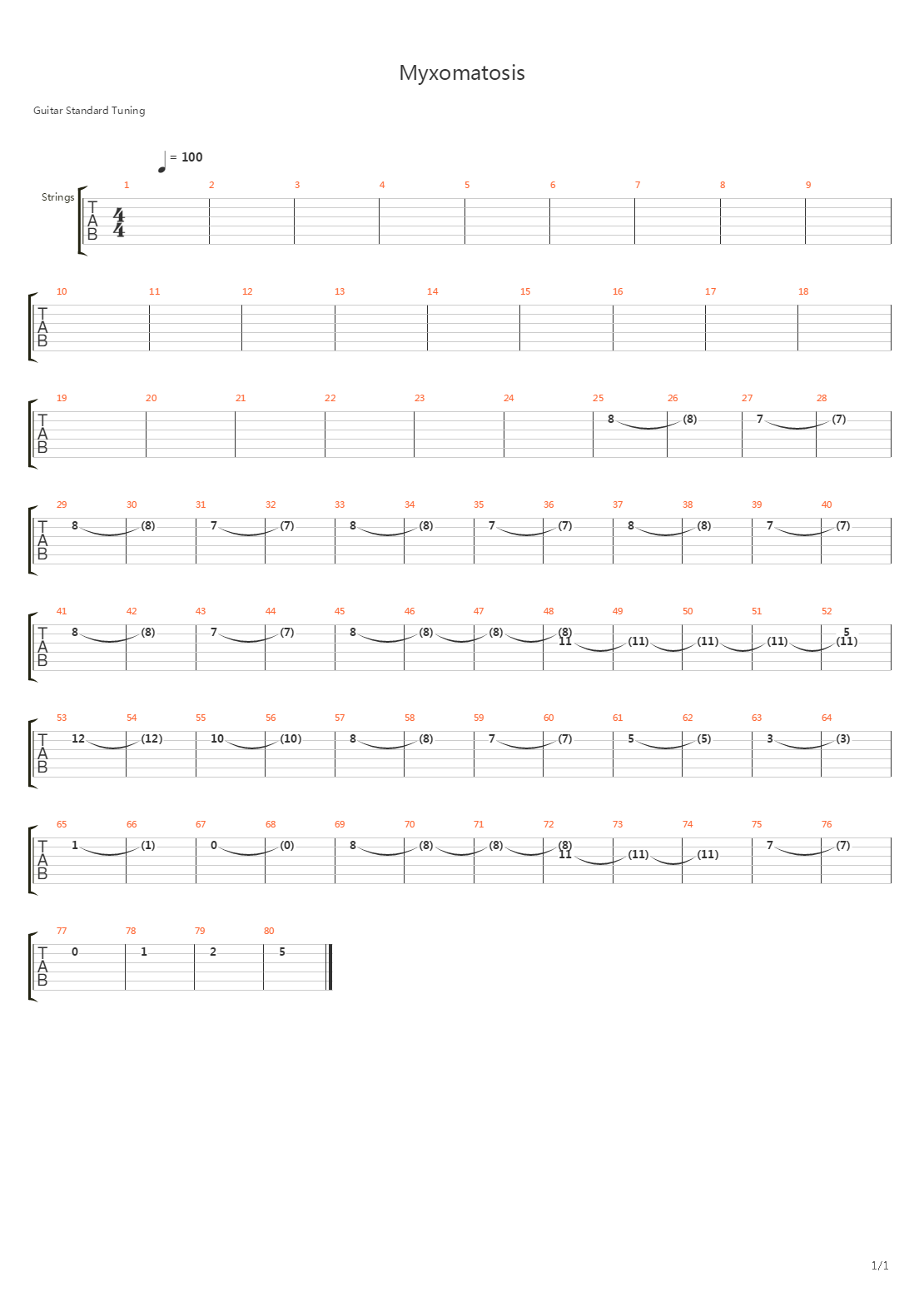 Myxomatosis吉他谱