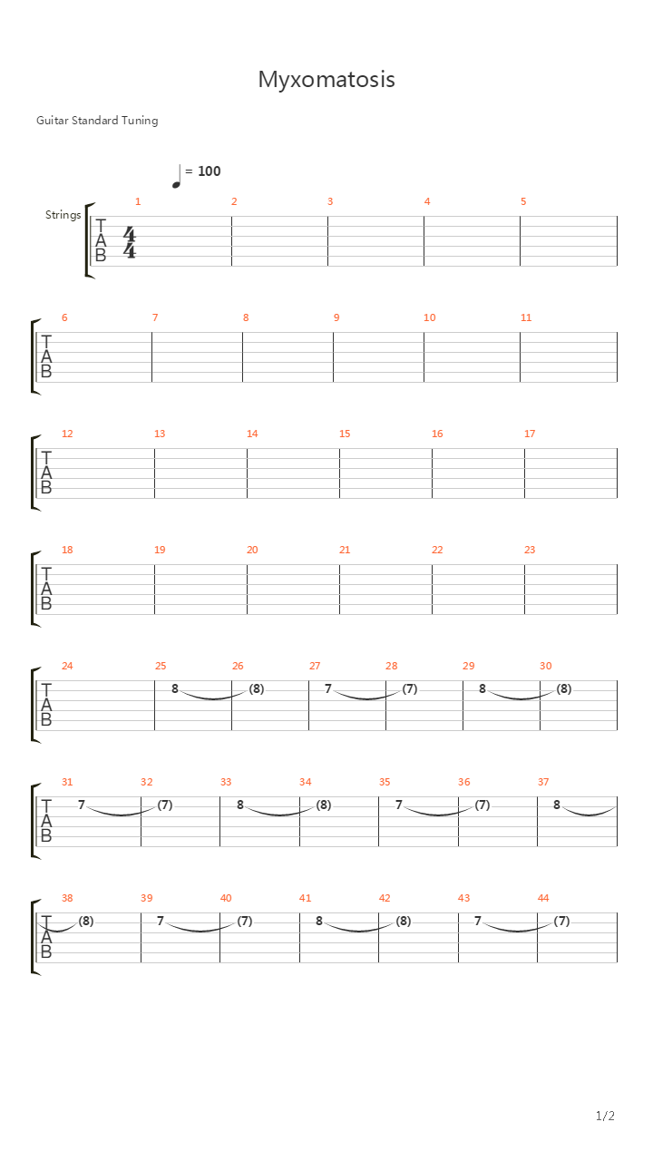 Myxomatosis吉他谱