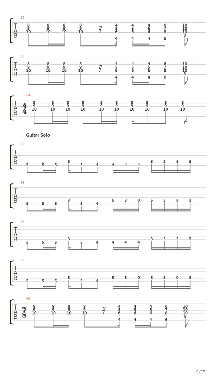 Paranoid Android吉他谱