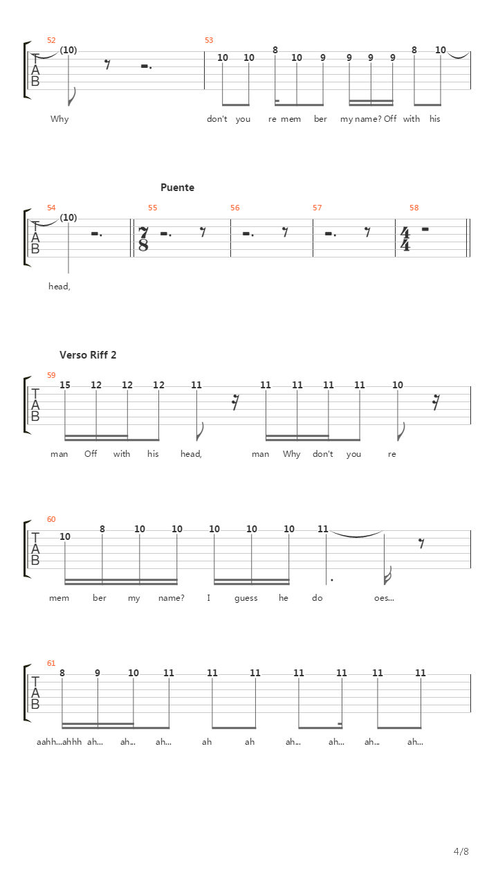 Paranoid Android吉他谱