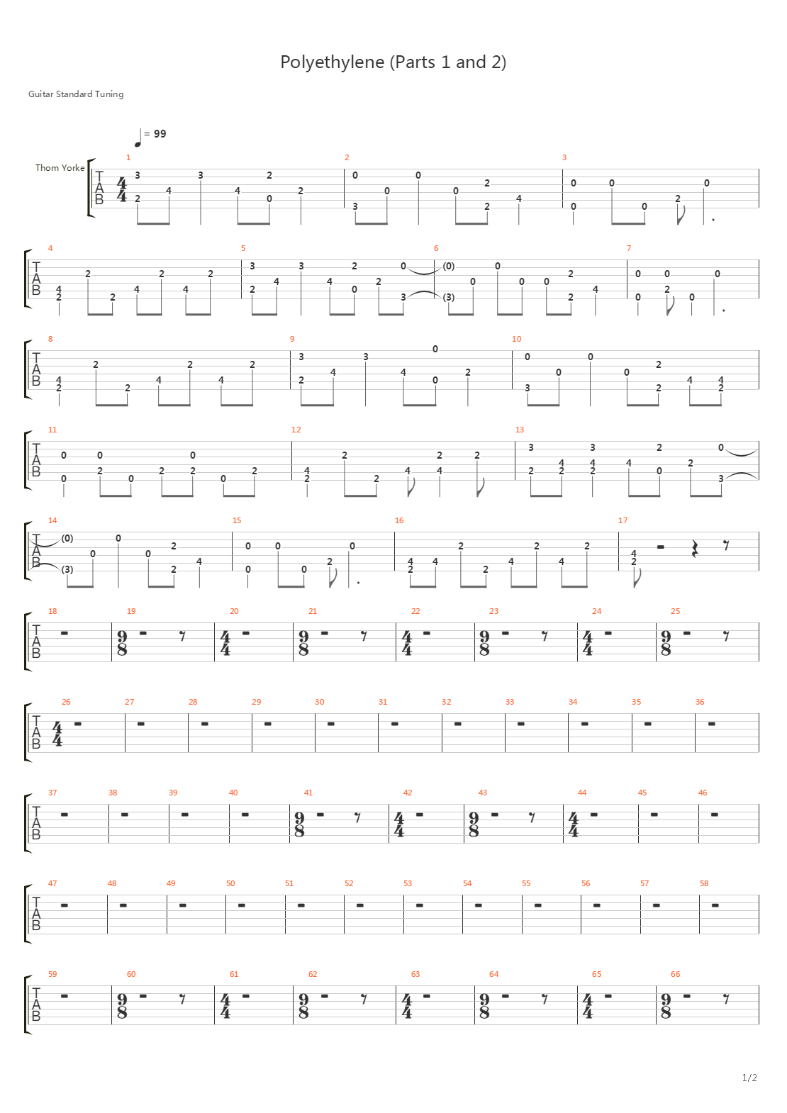 Polyethylene Parts 1 And 2吉他谱