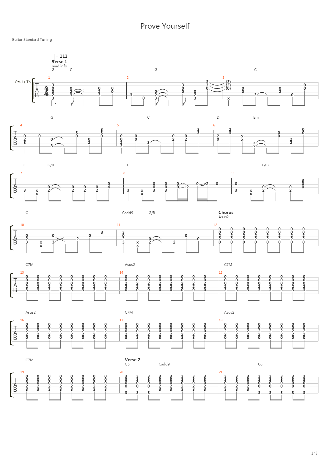 Prove Yourself吉他谱
