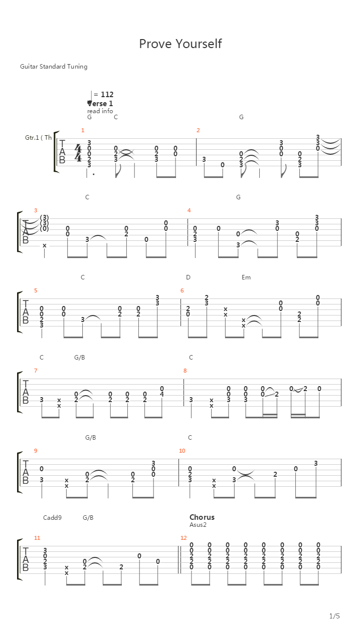 Prove Yourself吉他谱