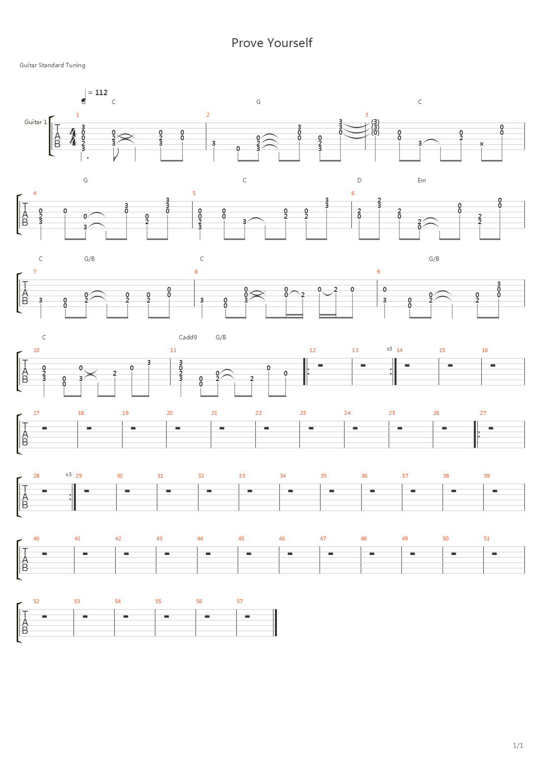 Prove Yourself吉他谱