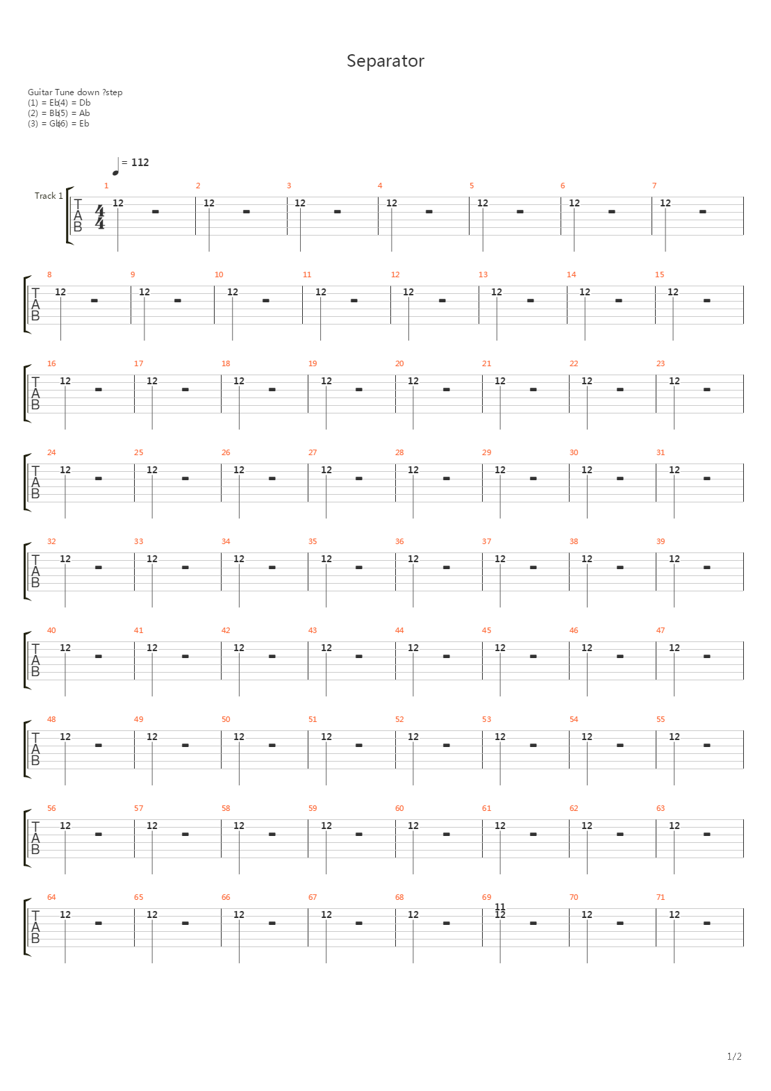 Separator吉他谱