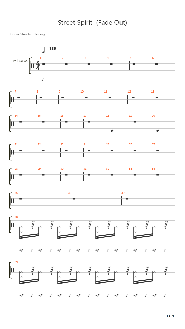 Street Spirit Fade Out吉他谱