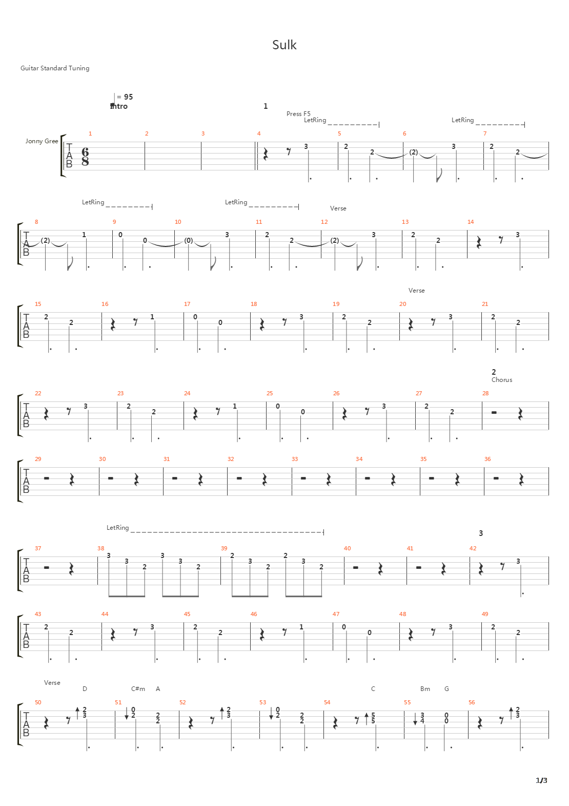 Sulk吉他谱