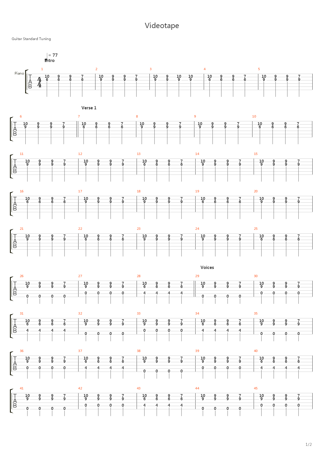 Videotape吉他谱