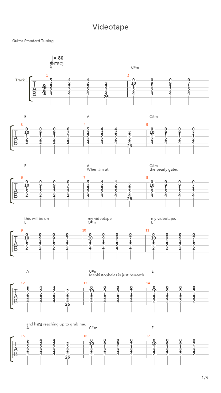 Videotape吉他谱