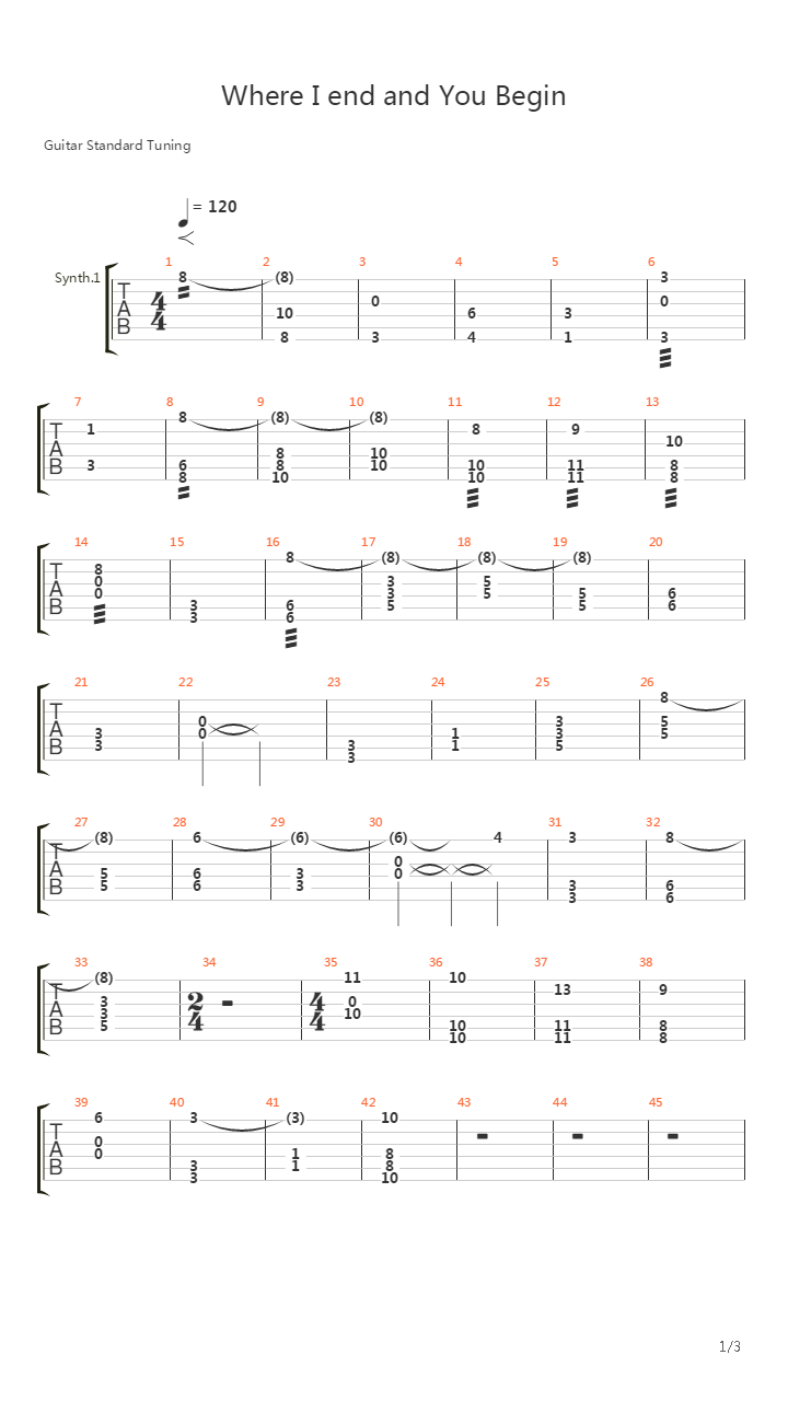 Where I End And You Begin吉他谱