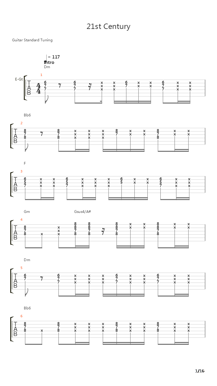 21st Century吉他谱