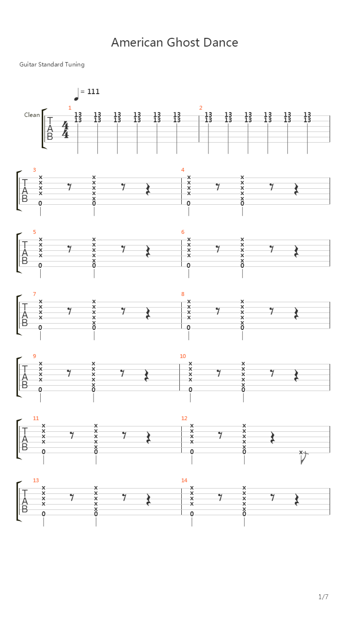 American Ghost Dance吉他谱
