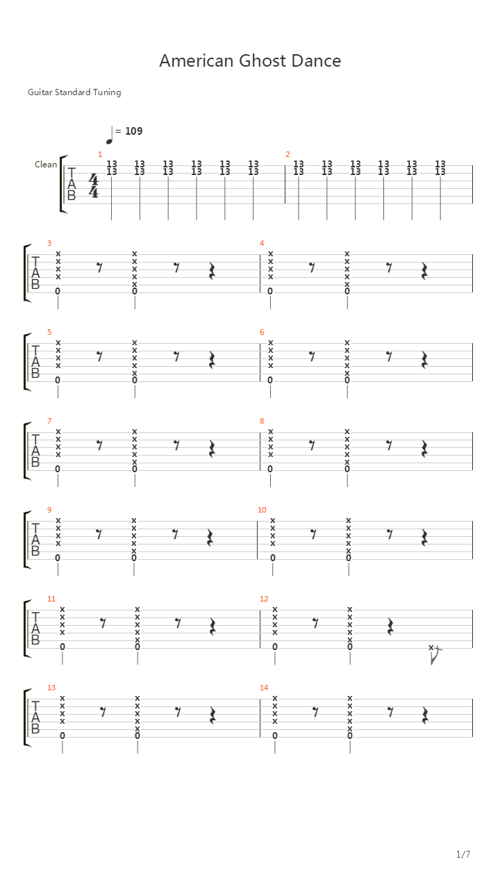 American Ghost Dance吉他谱