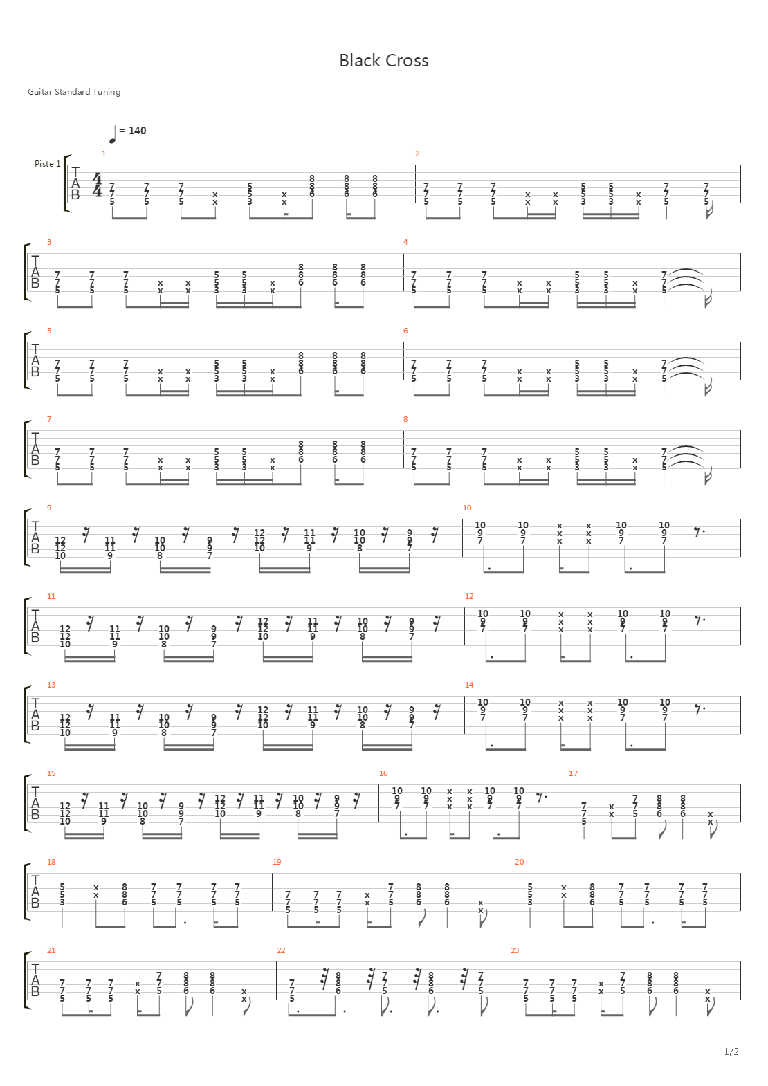 Black Cross吉他谱