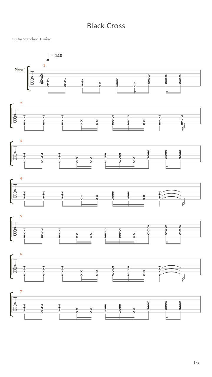 Black Cross吉他谱