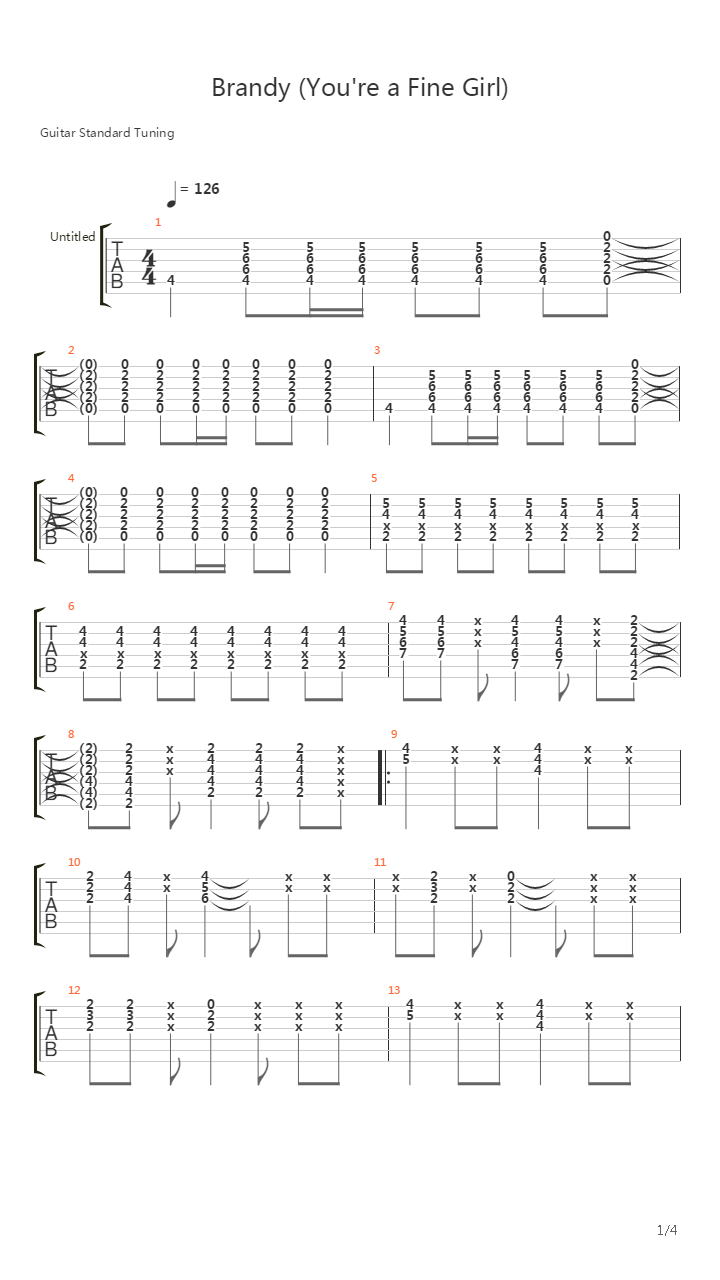 Brandy吉他谱