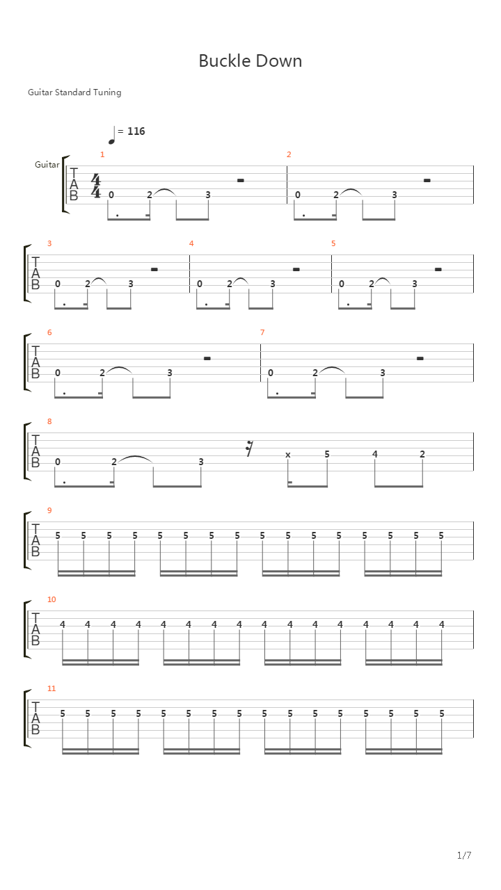 Buckle Down吉他谱