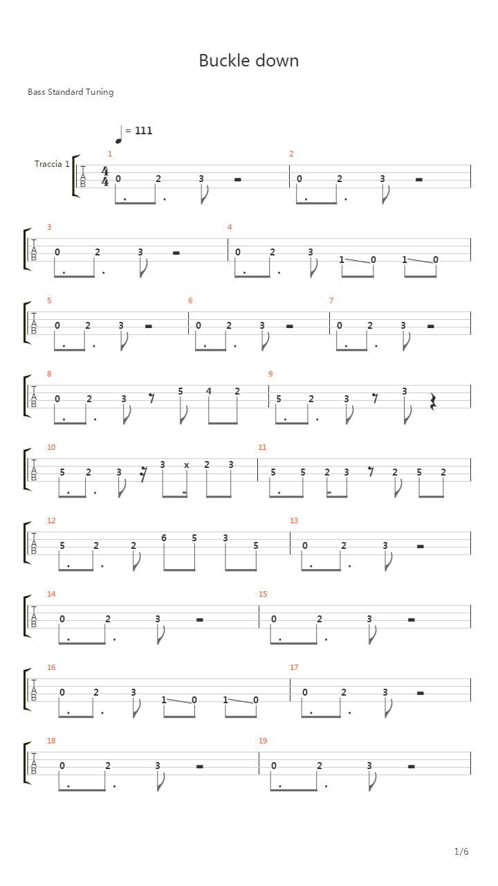 Buckle Down吉他谱