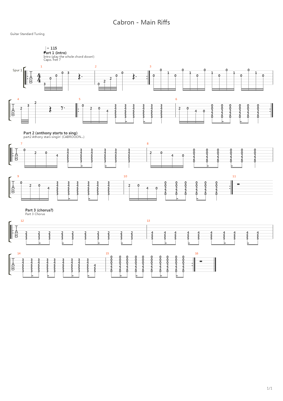 Cabron吉他谱