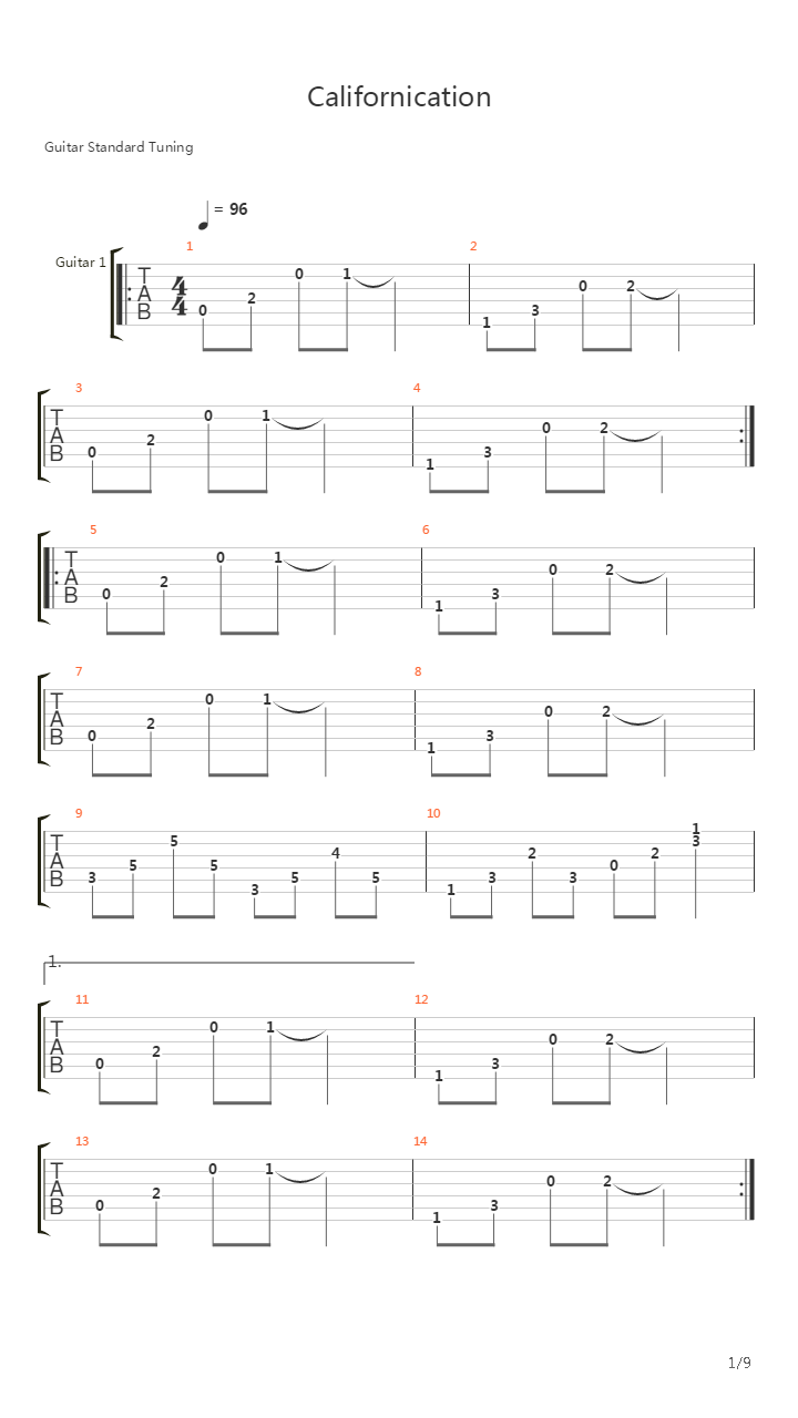 Californication吉他谱