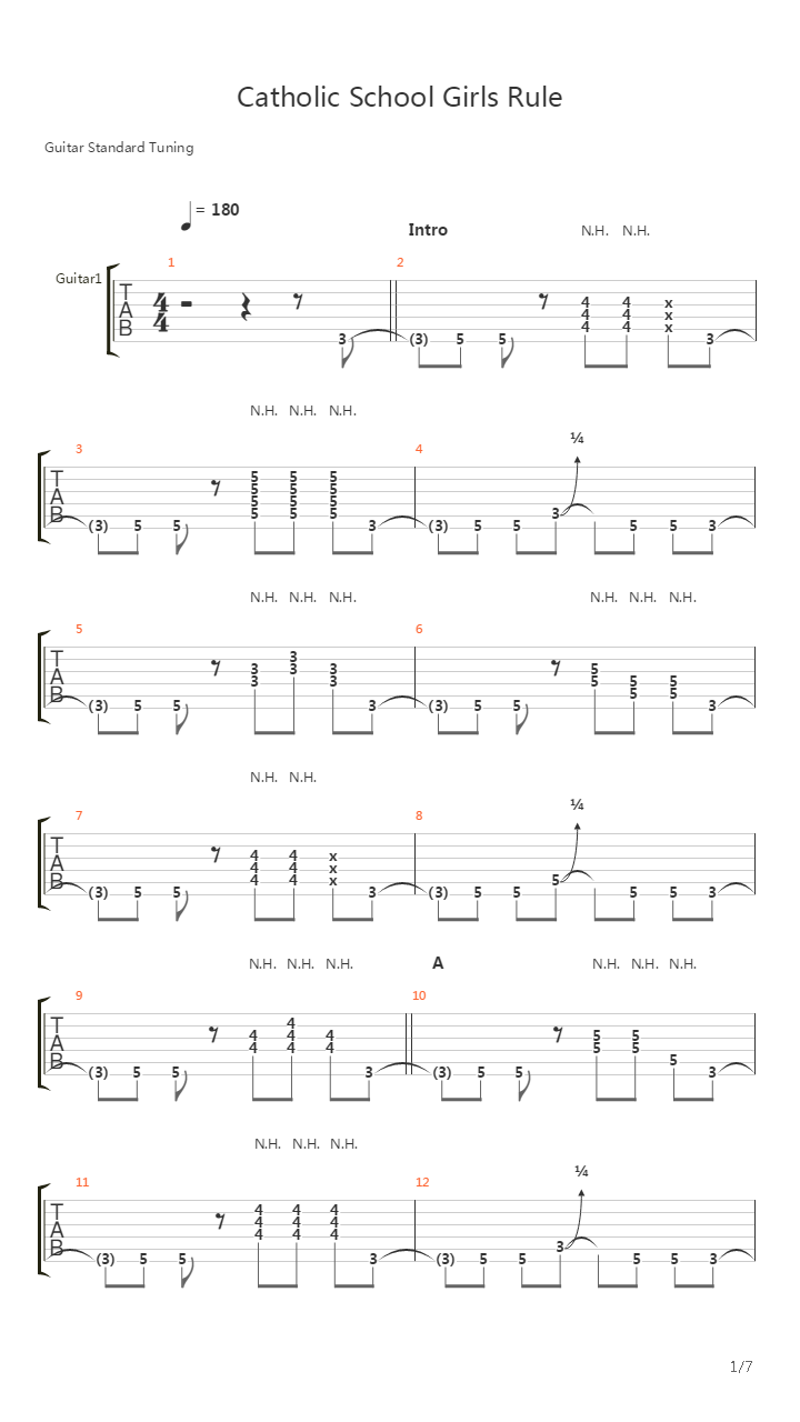 Catholic School Girls Rule吉他谱